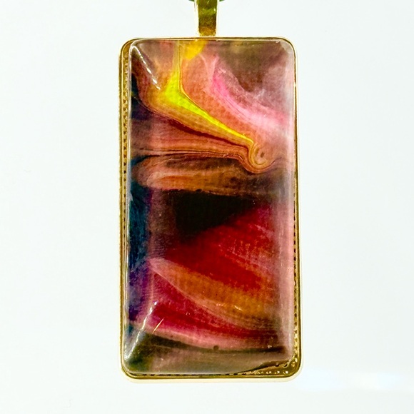 Colorful Abstract Rectangular Pendant - Picture 1 of 4